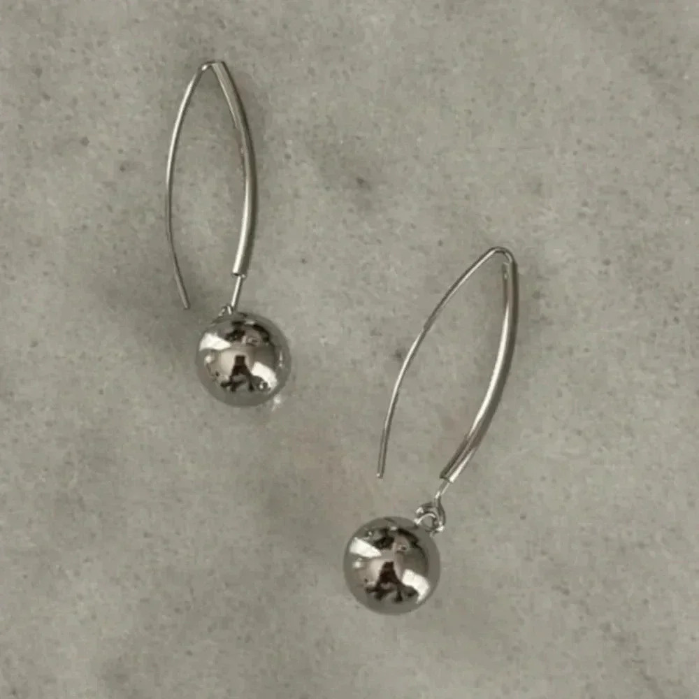 COPY - Sterling Silver Hook Dangle Ball Hoop Earrings 

Brand New